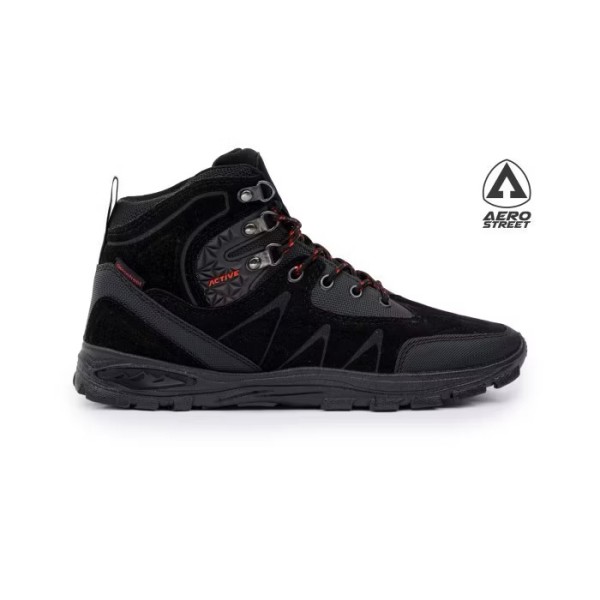 Aerostreet 40-43 Active High Hitam Hitam Merah - Sepatu Sneaker Boots