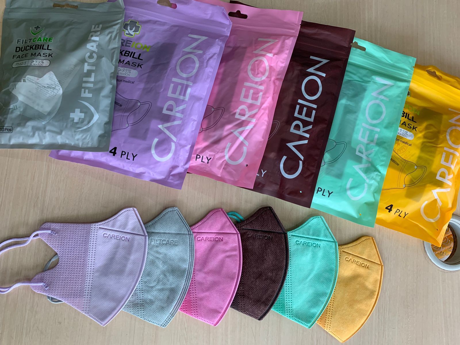 Masker Duckbil Warna Pastel Careion