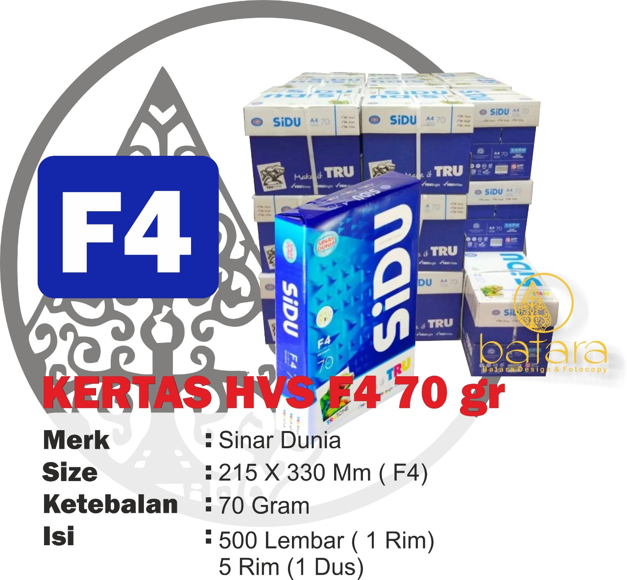 HVS F4 MERK SIDU 70 Gsm