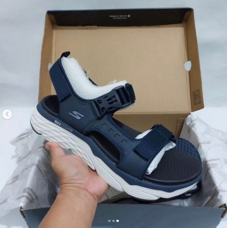Skechers Max Cushioning Oceana Sandal - Navy Black (Men) (Sol Empuk)