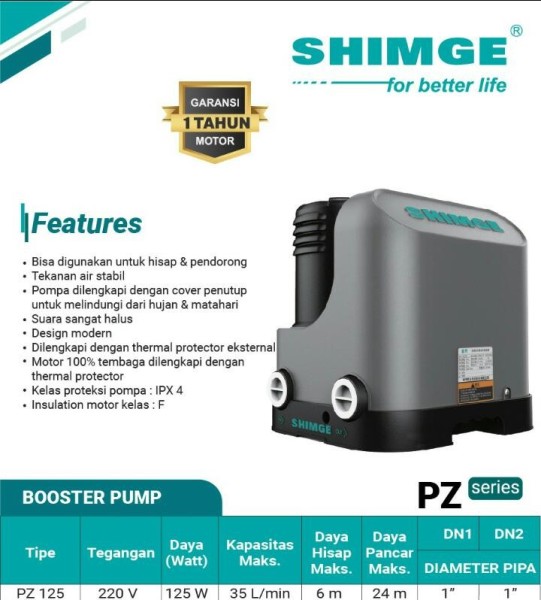 BOOSTER PUMP SHIMGE PZ 125