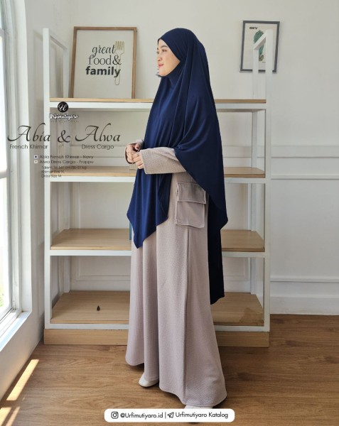 ABIA FRENCH KHIMAR NAVY
