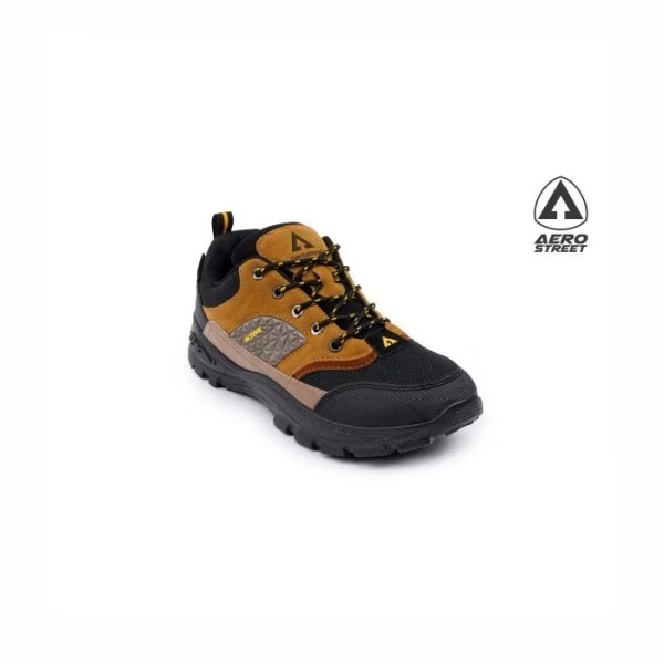 Aerostreet 40-43 Active Low Hitam Coklat Kuning - Sepatu Sneaker Boots