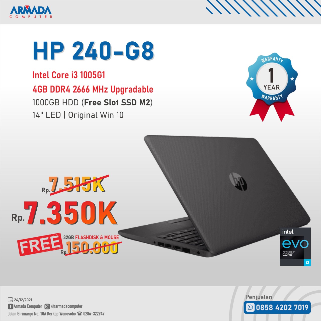 Laptop HP 240-G8