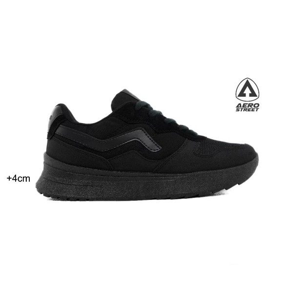Aerostreet 37-44 Massive Evo Hitam Hitam Hitam - Sepatu Sneakers Casual