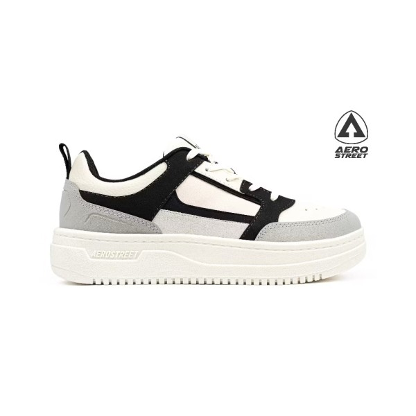 Aerostreet 37-44 Brooklyn Natural Hitam Hitam - Sepatu Sneakers Casual Sport